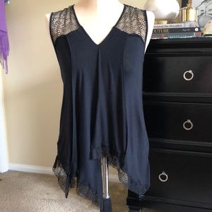 Signature Collection Scarf Hemline Lace Tunic